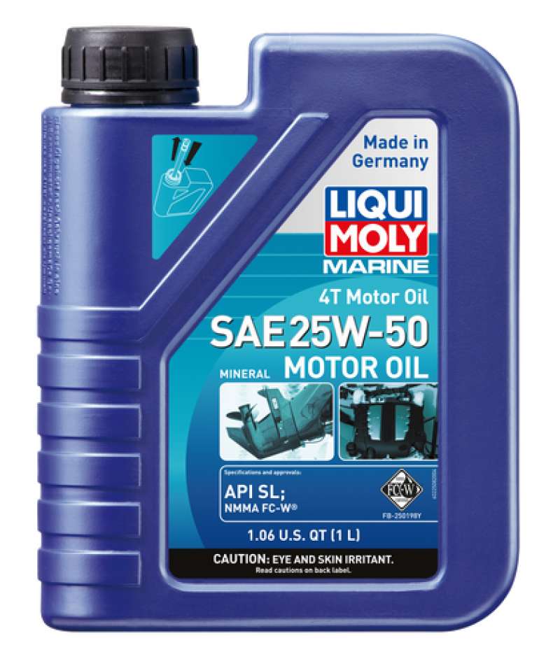 LIQUI MOLY 1L Marine 4T Motor Oil 25W50 - Case of 6