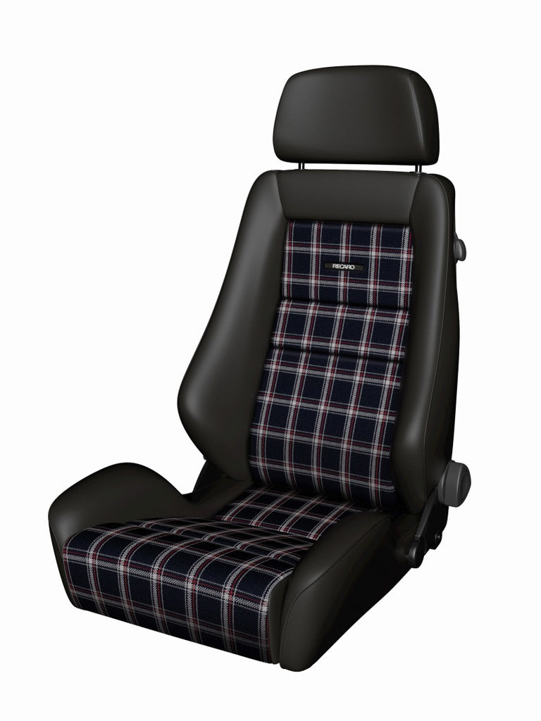 Recaro Classic LX Seat - Black Leather/Classic Checkered Fabric