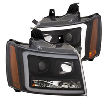 गैलरी व्यूवर में इमेज लोड करें, ANZO 07-14 Chevy Tahoe Projector Headlights w/ Plank Style Design Black w/ Amber
