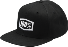 Load image into Gallery viewer, 100% Youth Icon Snapback Hat - Black/White 20047-00000