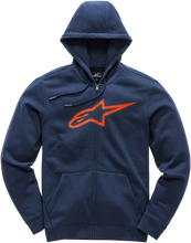 Load image into Gallery viewer, ALPINESTARS Ageless 2 Zip Hoodie - Navy/Red - Medium 1038530527030M