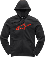 Cargar imagen en el visor de la galería, ALPINESTARS Ageless 2 Zip Hoodie - Black/Red - Medium 1038530521030M