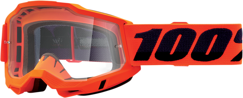 100% Accuri 2 Goggles - Neon Orange - Clear 50013-00004