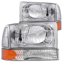 Charger l&#39;image dans la galerie, ANZO 2000-2004 Ford Excursion Crystal Headlights Chrome w/ Corner Lights 2pc