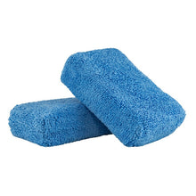 Load image into Gallery viewer, Chemical Guys Premium Grade Microfiber Applicators - 2in x 4in x 6in - Blue - 2 Pack (P24)