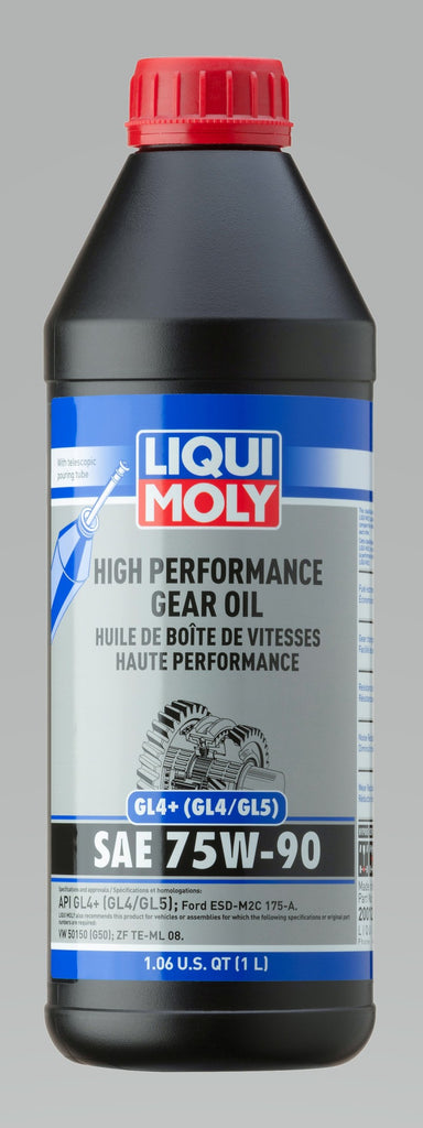 LIQUI MOLY 1L High Performance Gear Oil (GL4+) SAE 75W90 - Case of 6