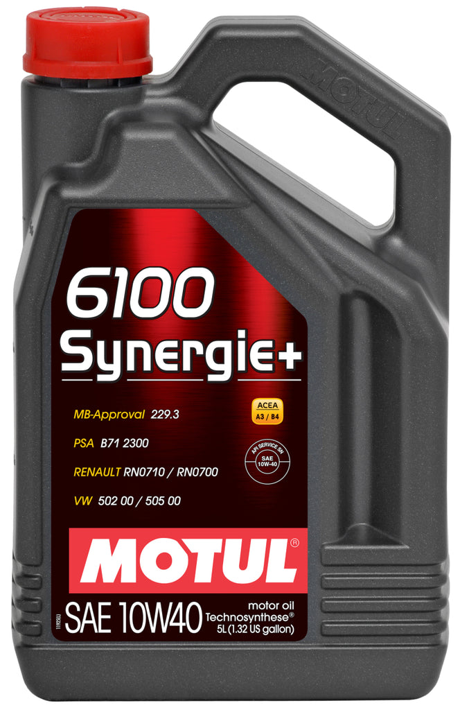 Motul 5L Technosynthese Engine Oil 6100 SYNERGIE+ 10W40 4X5L - Single