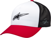 Cargar imagen en el visor de la galería, ALPINESTARS Advantage Tech Trucker Hat - White/Red/Black - One Size 121281160231OS