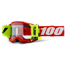 Charger l&#39;image dans la galerie, 100% Accuri 2 Forecast Goggles - Neon Red - Clear 50017-00004