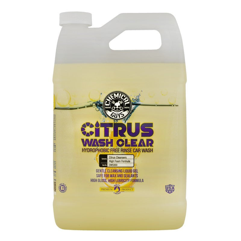Chemical Guys Citrus Wash Clear Hydrophobic Free Rinse Car Wash Soap - 1 Gallon (P4)