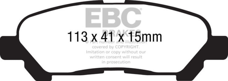 EBC 09-13 Toyota Highlander 2.7 2WD/4WD Extra Duty Rear Brake Pads