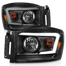 गैलरी व्यूवर में इमेज लोड करें, Anzo 06-09 Dodge RAM 1500/2500/3500 Headlights Black Housing/Clear Lens (w/ Light Bars)