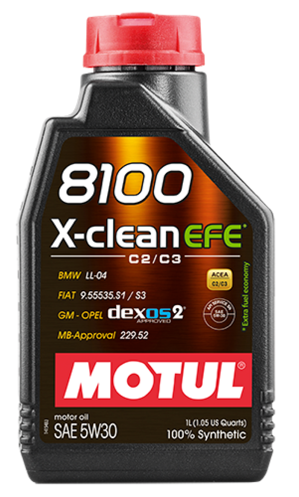 Motul 1L Synthetic Engine Oil 8100 5W30 X-Clean EFE - Case of 17