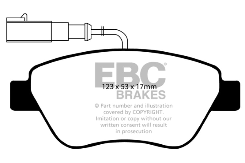 EBC 10-11 Fiat 500 1.4 (Bosch Calipers) Greenstuff Front Brake Pads
