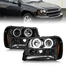 गैलरी व्यूवर में इमेज लोड करें, ANZO 02-09 Chevrolet Trailblazer (Will Not Fit 06-09 LT) Projector Headlights w/Halo Black Housing