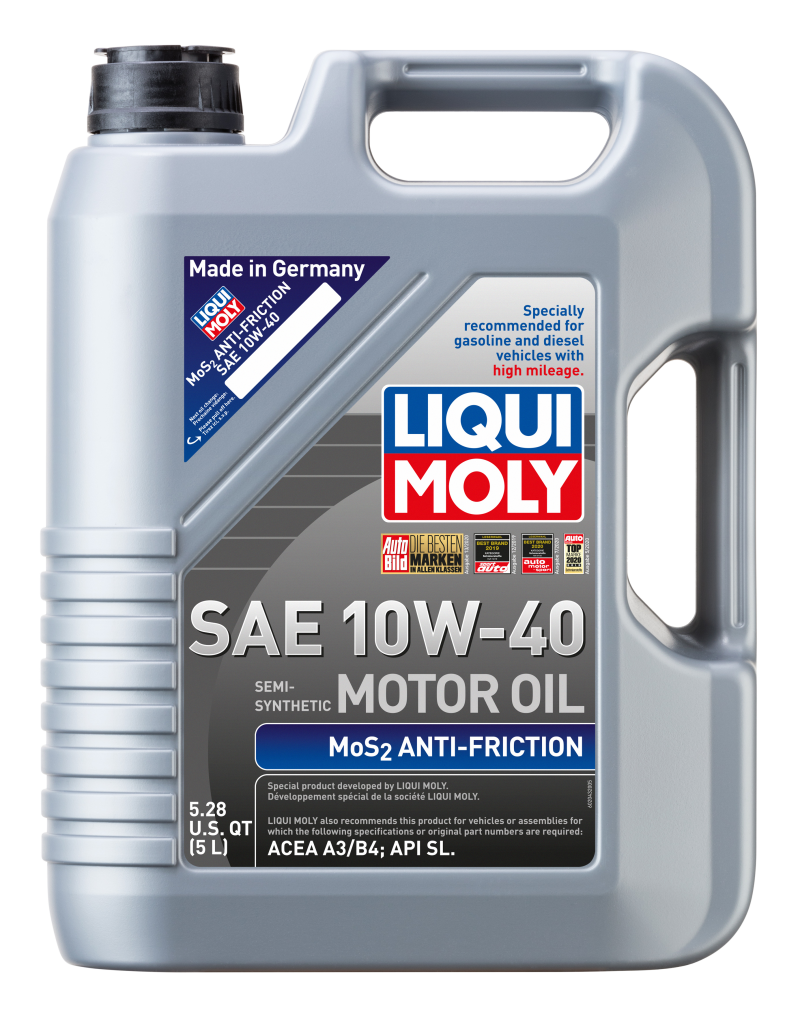 LIQUI MOLY 5L MoS2 Anti-Friction Motor Oil 10W40 - Case of 4