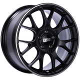 BBS CH-R 18x8 5x120 ET40 Satin Black Polished Rim Protector Wheel -82mm PFS/Clip Required