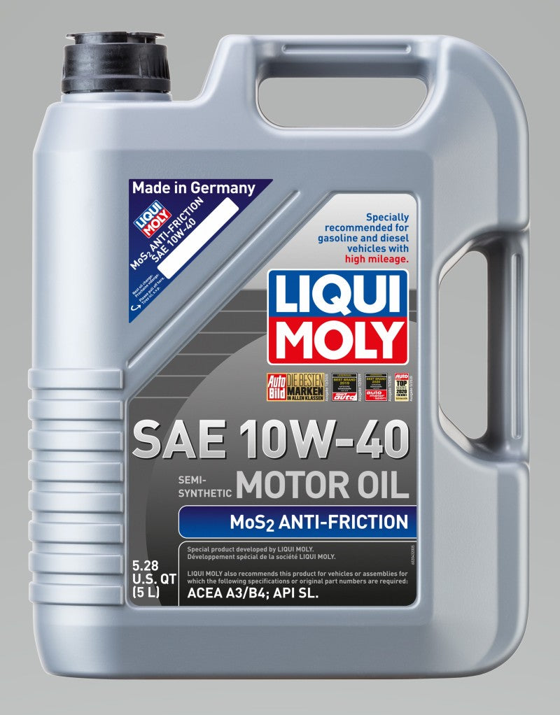 LIQUI MOLY 5L MoS2 Anti-Friction Motor Oil 10W40 - Case of 4