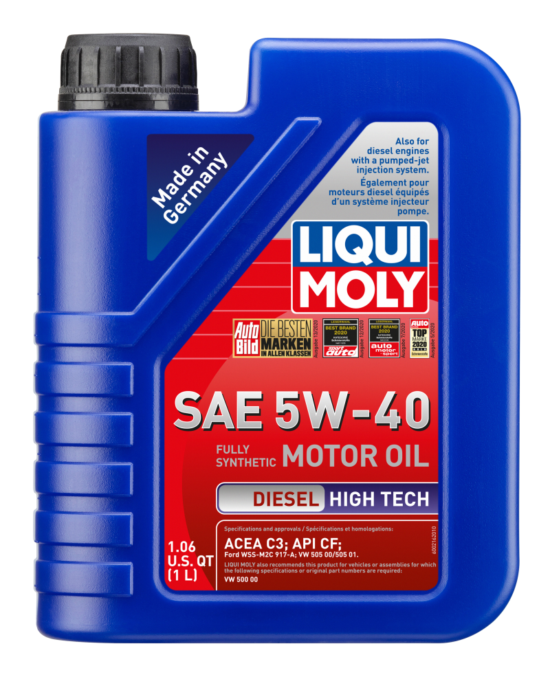 LIQUI MOLY 1L Diesel High Tech Motor Oil 5W40 - Case of 6