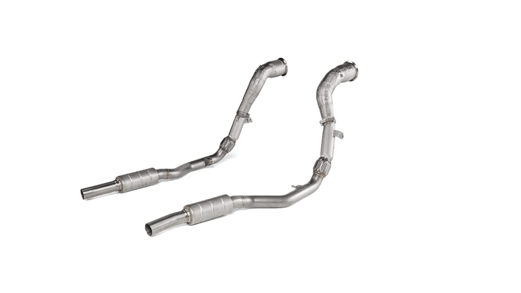 Akrapovic Link Pipe Set (SS) with Cat for 2020+ Audi RS Q8 (4M) - 2to4wheels