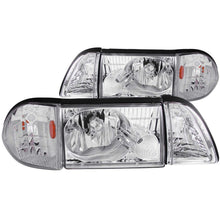 Charger l&#39;image dans la galerie, ANZO 1987-1993 Ford Mustang Crystal Headlights Chrome w/ Corner Lights 2pc