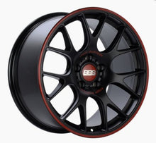 Load image into Gallery viewer, BBS CH-R Nurburgring Edition 18x8.5 5x112 ET47 Satin Black/Red Lip Wheel - 82mm PFS/Clip Req.