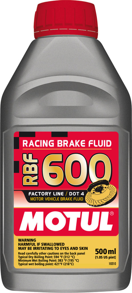 Motul 1/2L Brake Fluid RBF 600 - Racing DOT 4 - Case of 12