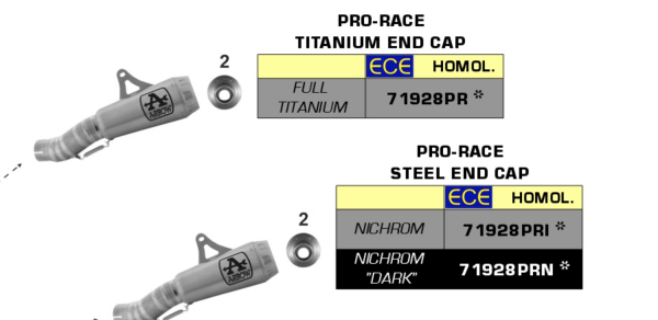 ARROW HOMOLOGATED PRO RACE NICHROM EXHAUST WITH TITANIUM LINK PIPE FOR 2021 KAWASAKI NINJA ZX-10RR - (MPN # 71928PRI) - 2to4wheels
