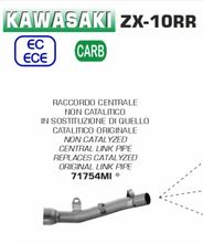 Cargar imagen en el visor de la galería, ARROW RACING INOX LINK PIPE FOR ARROW OR ORIGINAL HEADERS 2021 KAWASAKI NINJA ZX-10RR - (MPN # 71754MI) - 2to4wheels
