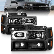 गैलरी व्यूवर में इमेज लोड करें, ANZO 88-98 Chevrolet C1500 Crystal Headlights Black Housing w/ Signal and Side Marker Lights
