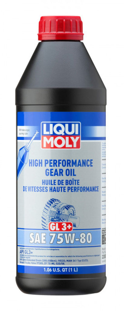 LIQUI MOLY 1L High Performance Gear Oil (GL3+) SAE 75W80 - Case of 6
