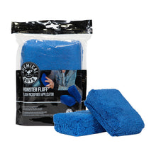 Load image into Gallery viewer, Chemical Guys Monster Fluff Plush Microfiber Applicator - 3in x 5in x 2in - Blue - 2 Pack (P24)