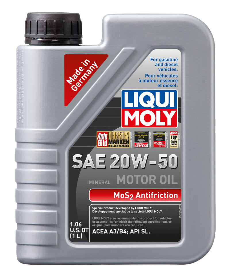 LIQUI MOLY 1L MoS2 Anti-Friction Motor Oil 20W50 - Single