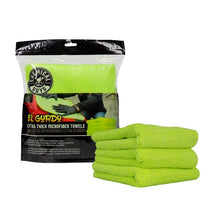 गैलरी व्यूवर में इमेज लोड करें, Chemical Guys El Gordo Thick Professional Microfiber Towel - 16.5in x 16.5in - Green - 3 Pack (P16)