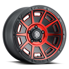 Load image into Gallery viewer, ICON Victory 17x8.5 5x4.5 0mm Offset 4.75in BS Satin Black w/Red Tint Wheel