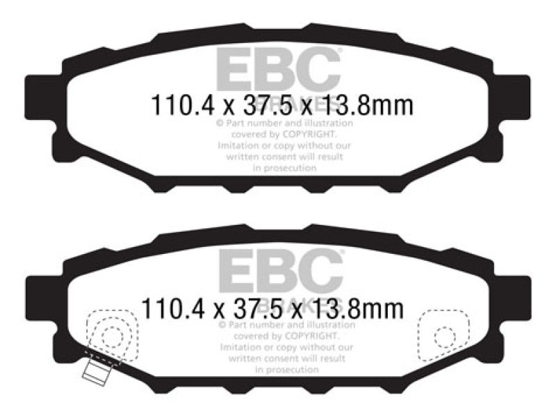 EBC 09-10 Subaru Forester 2.5 Orangestuff Rear Brake Pads