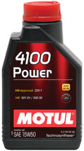 गैलरी व्यूवर में इमेज लोड करें, Motul 1L Engine Oil 4100 POWER 15W50 - VW 505 00 501 01 - MB 229.1