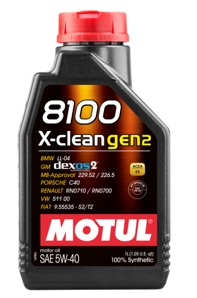 Motul 1L Synthetic Engine Oil 8100 X-CLEAN Gen 2 5W40 - Single