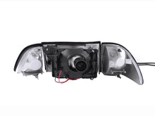 Charger l&#39;image dans la galerie, ANZO 1987-1993 Ford Mustang Crystal Headlights Black w/ Corner Lights 2pc