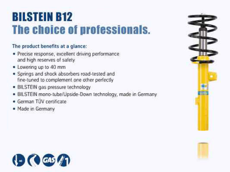 Bilstein B12 (Pro-Kit) 12-15 Mercedes-Benz SLK250 Base L4 1.8L Front and Rear Suspension Kit