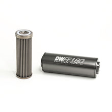 गैलरी व्यूवर में इमेज लोड करें, DeatschWerks Stainless Steel 8AN 100 Micron Universal Inline Fuel Filter Housing Kit (160mm)