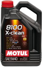 Load image into Gallery viewer, Motul 5L Synthetic Engine Oil 8100 5W40 X-CLEAN C3 -505 01-502 00-505 00-LL04 - Case of 4